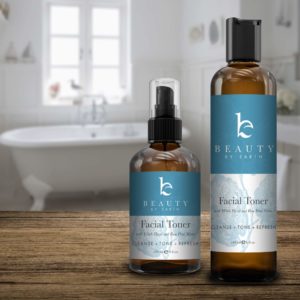 Facial Toner both bottles in bathroom