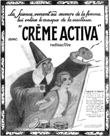 Radioactive face cream ad
