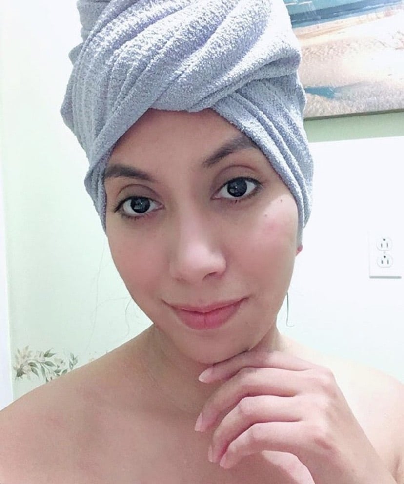 A photo of @jennay_lui with a microfiber towel in her hair, Best Natural Beauty Hacks