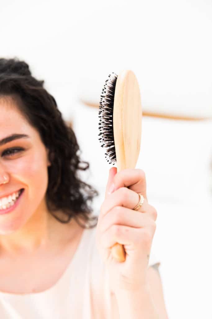 Boar Bristle Brush for washing hair less often