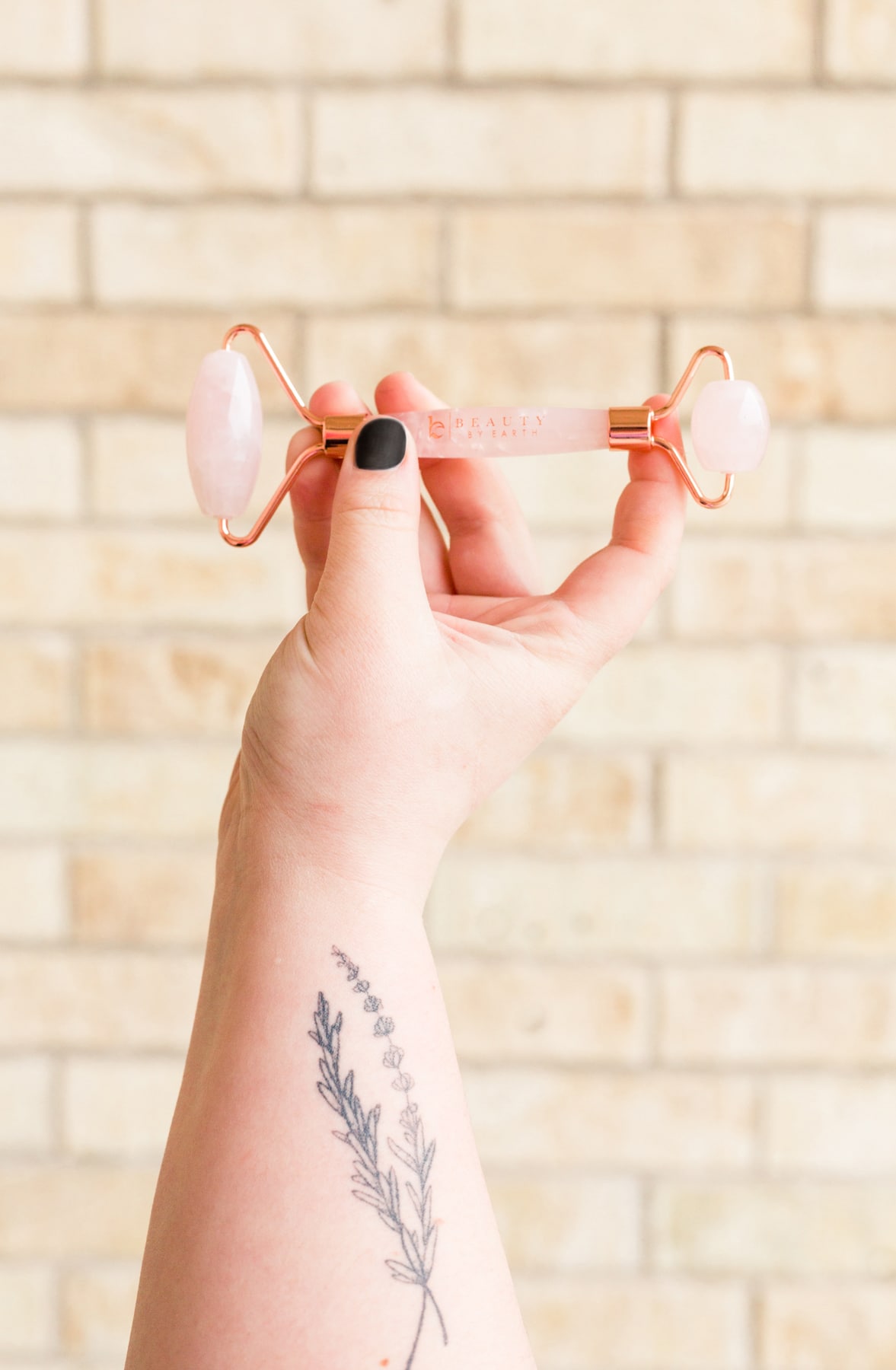 Rose Quartz Roller - Beauty by Earth Rose Quartz Roller - Beauty by Earth