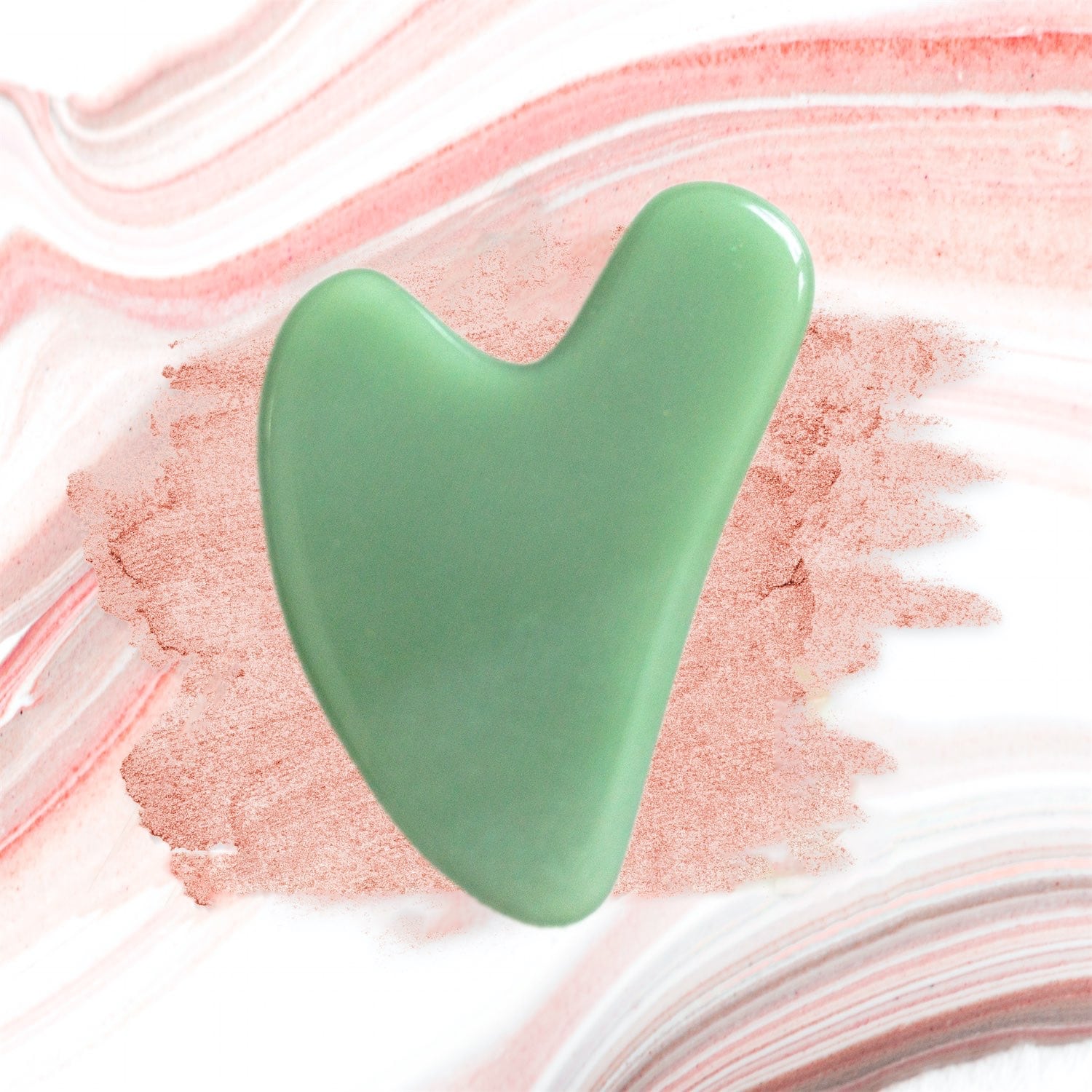 Pink lipstick smudge Jade Gua Sha - Best Natural anti-aging and relaxation